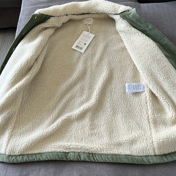 Sezane Green Corduroy Jacket with Cream Collar NWT - Picture 7 of 13